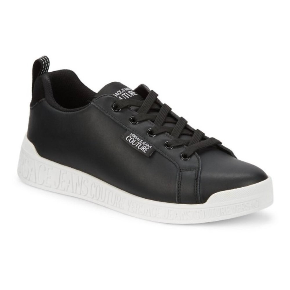 NWT VERSACE Black Leather Sneakers